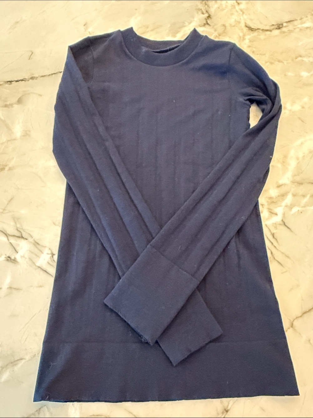 Athleta Navy Long Sleeve Crewneck Top